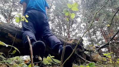 An athlete guy while jogging finds someone’s fleshlight in the forest and fucks him