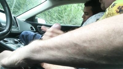 Parking Suck Fest - Gay Road Trip Blowjobs and Cumshots!