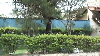 Hot Brazilian Mudmen in Poolside Threesome