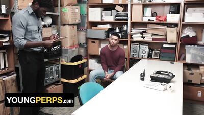 Hunk Officer Devin Trez Sticks His Huge Black Dick In Latino Thief To Discipline Him - Young Perps