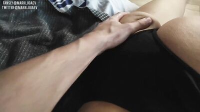 Slim cute femboy services grinder guy with big uncut dick