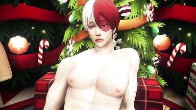 Hero's Christmas Threesome with Santa - Bakugo x Midoriya x Todoroki 3D Animation Parody