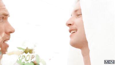 TWINKPOP - Alex Mecum And Malik Delgaty Spit Roast Benjamin Blue And Give Him A Double Facial