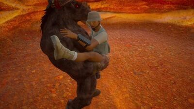 Minotaur fucks archaeologist's ass hard 3D