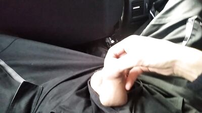 Dirty Man Masturbating Big Fat Cock in Car at Work Break! Hot!
