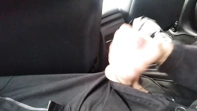 Dirty Man Masturbating Big Fat Cock in Car at Work Break! Hot!