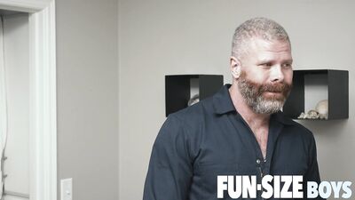 FunSizeBoys - Hairy muscle daddy contractor breeds tiny twink in bed