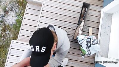 Hot Backyard Blowjob Cum in Mouth