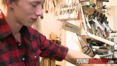 German Boy Uses His Workmate To Train His XL Boner