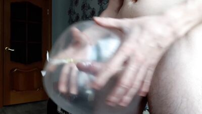 Russian hot guy fucks an artificial ass hole with his huge cock and swears a lot in Russian