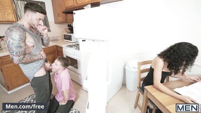 Men.com - Cute twink rides inked hunks cock - Jordan Levine, Timothy Drake