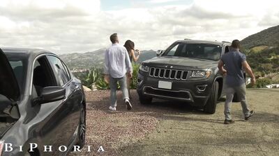 BiPhoria - Bixexual Couple Fucks Stranded Guy