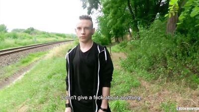 Czech Hunter 548 – Blonde Twink Has His Tight Asshole Obliterated From Daddy’s Big Cock