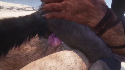 Gay Lion & Wolf Fuck By The Beach and Make Lots of Cum (Furry Orgasm In Mouth) / Wild Life Furries