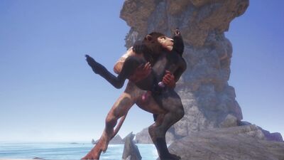 Gay Lion & Wolf Fuck By The Beach and Make Lots of Cum (Furry Orgasm In Mouth) / Wild Life Furries