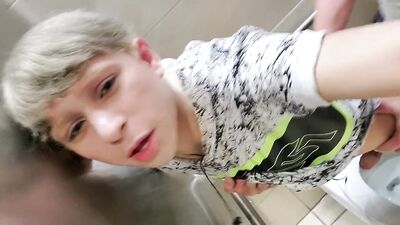 Daniel Hausser quicky at airport bathroom with stranger