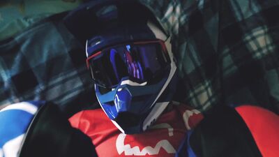 Motorcyclist fucks friend in motorcycle gear and mxhelmet