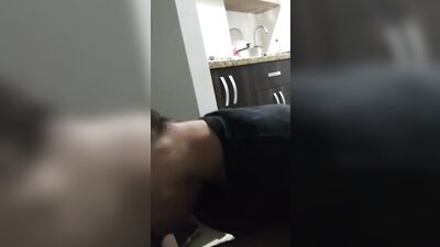 Twink boy sucking a black cock until cum