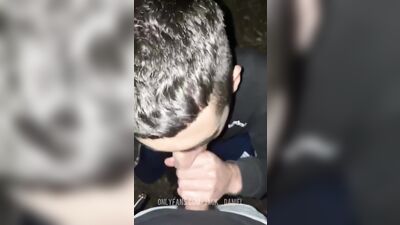 A teen guy sucked me in the woods, I cum on his face