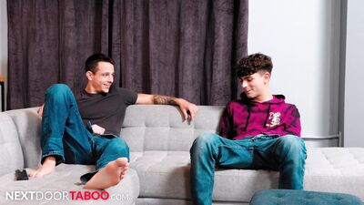 NextDoorTaboo - Twink Discovers That Hot Stebro Is A Pornstar, Fuck & Suck -