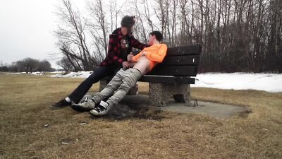 Almost caught sucking dick in public