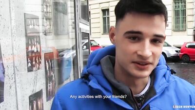 CZECH HUNTER - Amateur Dude Takes Raw Cock Up His Virgin Ass For Extra Cash