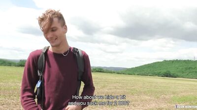 BIGSTR - Horny Guy Pays A Stranger More Than He Metal Detector Does & He Agrees To Suck His Dick