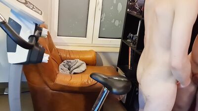 Fucked me while training bycilcle riding cock