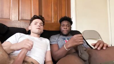 Jocks Jerk Off Together And Bust Their Loads To Porn