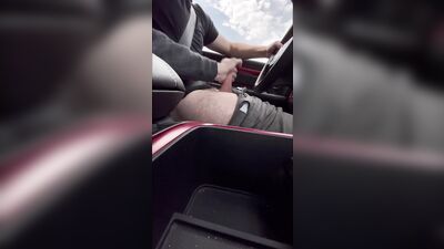 Sucking big dick on public road