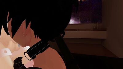 Cute femboy teases and sucks in VR