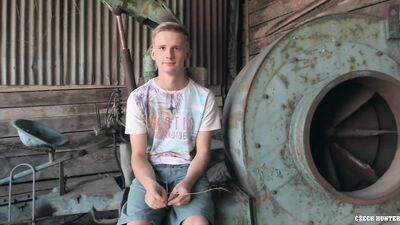 CZECH HUNTER 554 - Hunk Twink Busts A Nut On His Stomach While Getting His Ass Fucked