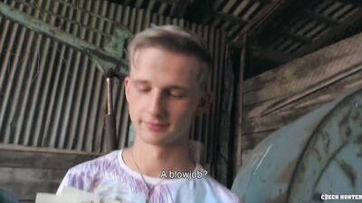 CZECH HUNTER 554 - Hunk Twink Busts A Nut On His Stomach While Getting His Ass Fucked