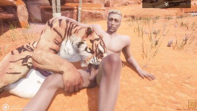 Wild Life / Teen guy getting knoted by Tiger