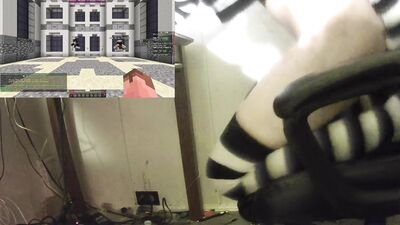 Riding a dildo until I can beat a game of Minecraft TNT Run