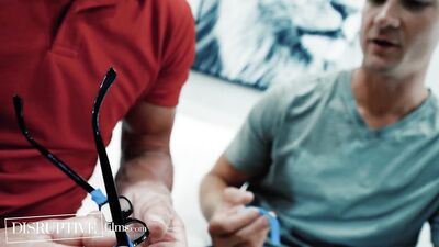 Helpful Stepdad Assists Injured Stepson in Showering & Getting Off - DisruptiveFilms