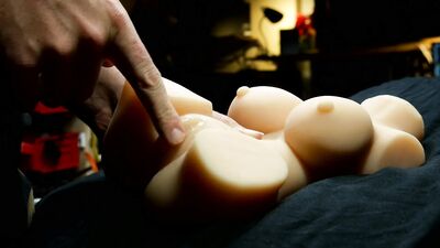 Edging and Covering my New Toy in Cum