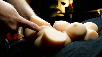 Edging and Covering my New Toy in Cum