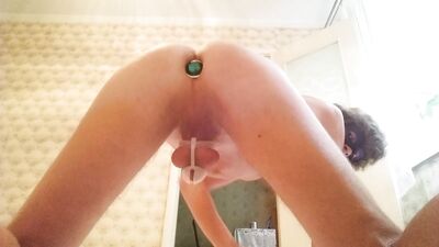 Cute Teen Plays With His Ass - Hard Anal Fuck With Dildo and Butt Plug