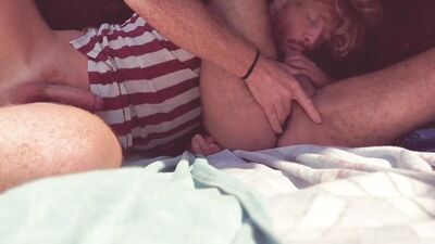 Ginger boy fucks latino at the gay nudist beach