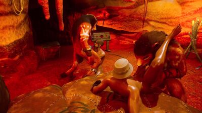 Two prisoners being devoured by monster cocks 3D