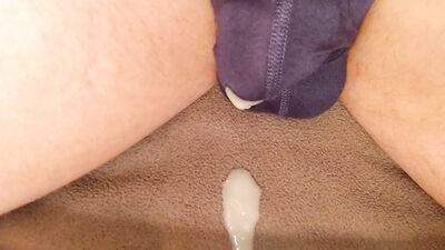 Flaccid Cock Drips Loads of Cum Through Underwear