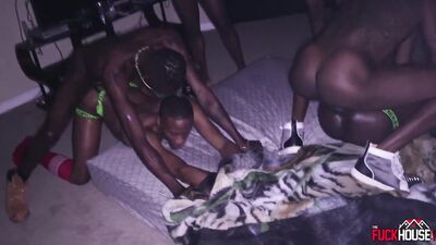 Gangbang with a Crew of Rough and Ready Black Men
