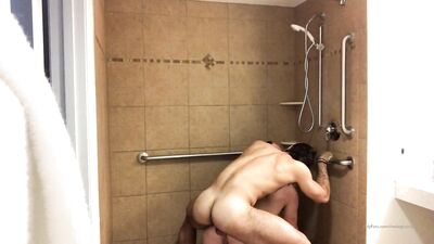 Gangbang in the Shower: Diego Sands Fucks Michael Boston Raw