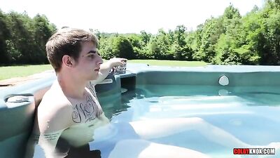 Bareback Poolside Buddy Banging with ColbyKnox - A Hot Gay Porn Video