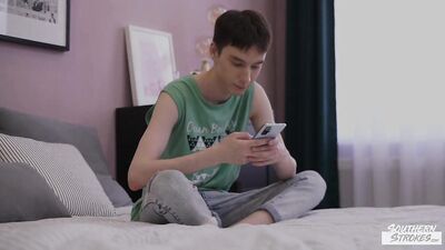 Young buddy massages his hot friend in a homoerotic encounter.