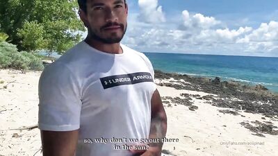 Beach Buddies: A Gay Porn Video Starring Alejo Ospina Sucking a Strangers D*ck on the Beach