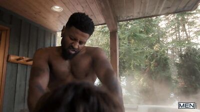 Hot African American Teen Gets Sensual Jacuzzi Sex with Two White Guys