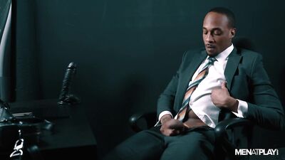 Office Break: Big Dick King Suits Up for Sexy Sock Solo Play!