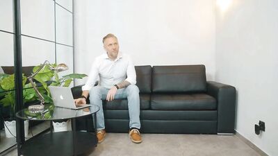 Hardcore Hiring: The Boss Gives a Strong Handjob to His New Employee During the Interview!